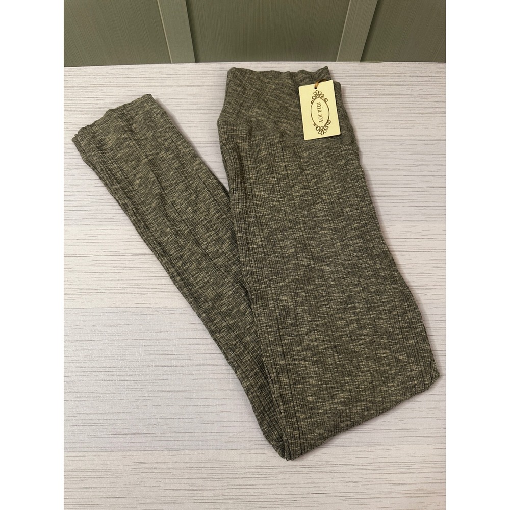 *NEW* Mia Joy Joyfolie Journey Legging Gray Ribbed Knit High Waist XL